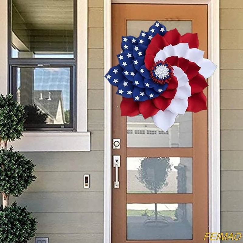 

Modern Home Decor 3d Simulation Artificial Independence Day Wreath Doors