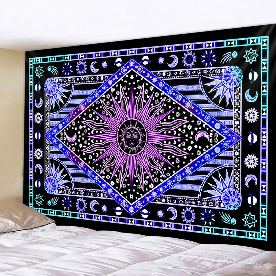 Гобелен индийская мандала Настенная подвесная искусственная Йога коврик