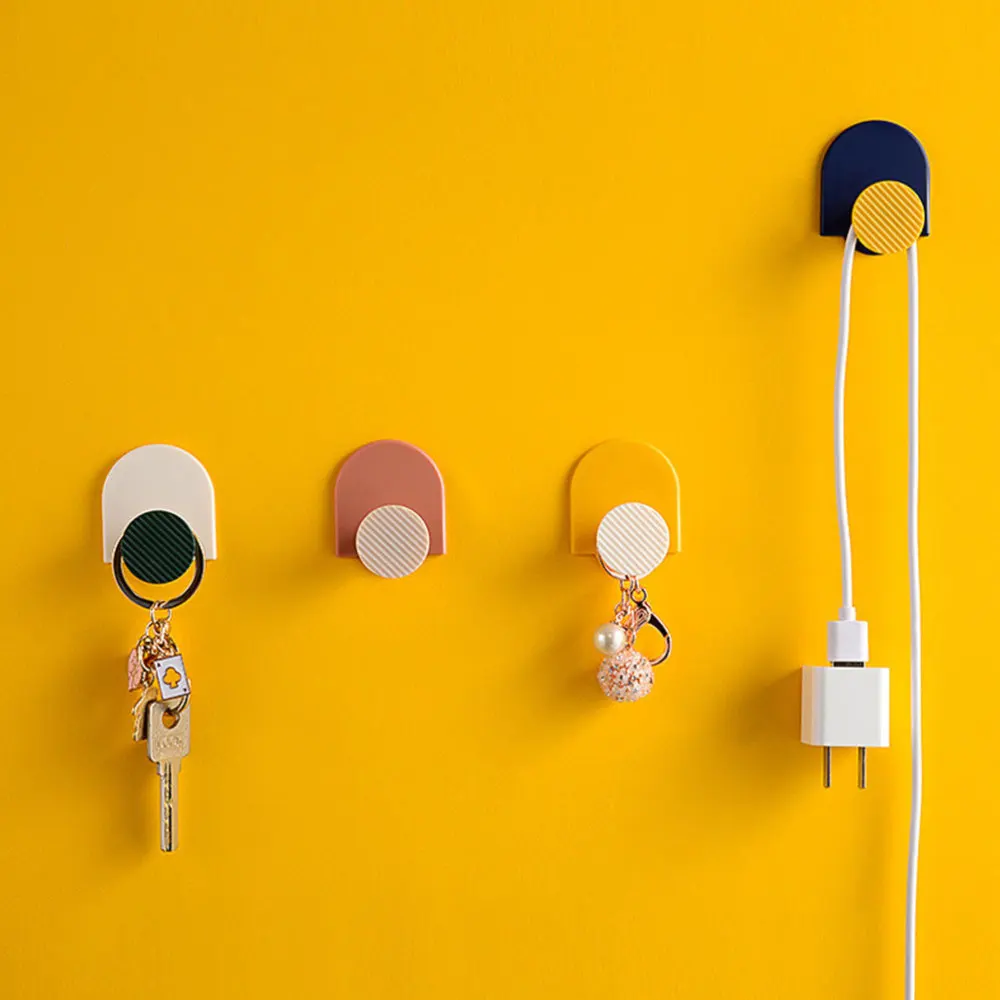 

8pcs Wall Mounted Hooks Wall Hangers Household Clothes Hooks (Mixed Color)
