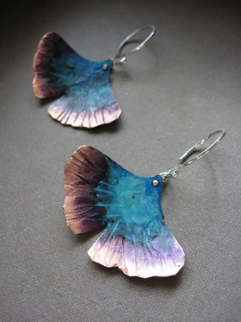 2019 Винтажные висячие серьги в виде металлического листа гинкго билоба стиле бохо