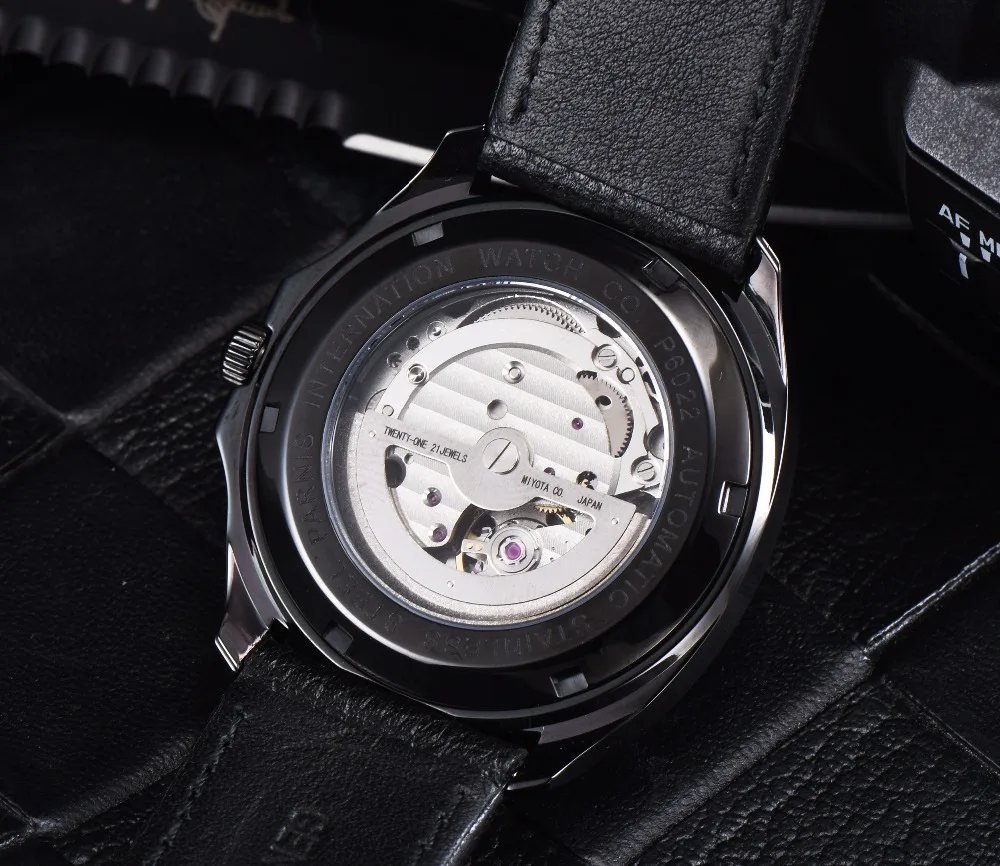 Мужские наручные часы мужские автоматические PARNIS роскошные механические