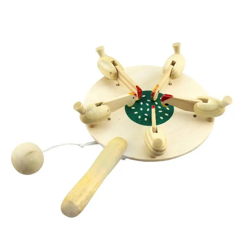 Деревянные цыплята едят рис игрушки творческие Обучающие Игрушки для раннего