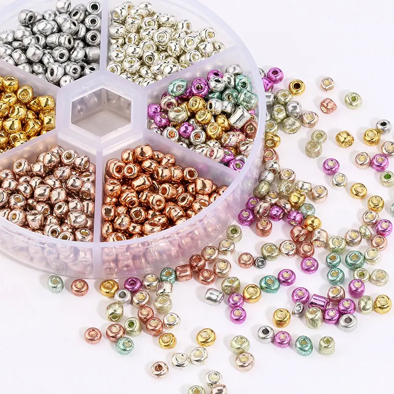 Круглые стеклянные бусины 3/4 мм с очаровательным покрытием чешские аксессуары