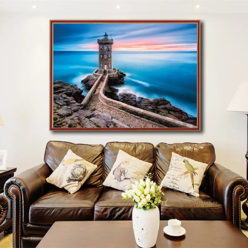 Алмазная мозаика 5D сделай сам с изображением пейзажа маяков | Дом и сад