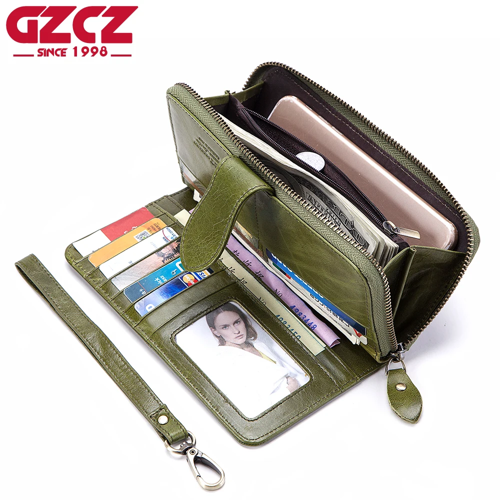 GZCZ 2018 популярный кошелек брендовый из натуральной кожи женский бумажник