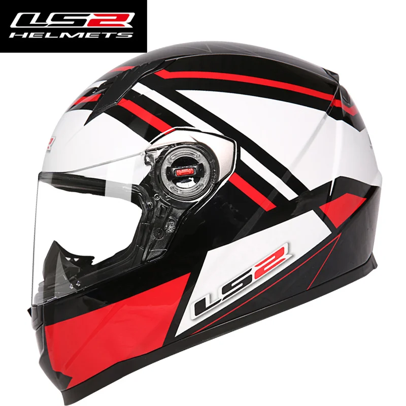 Новое поступление LS2 FF358 анфас moto rcycle шлем Высококачественная съемная и моющиеся внутренняя подкладка raing LS2 moto шлемы ECE - Цвет: Red Moganxi