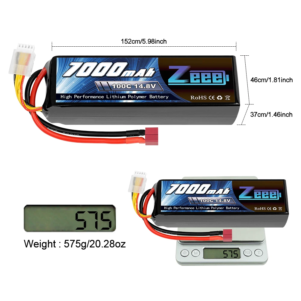 Zeee 14 8 V 100C 7000mAh 4S Lipo Battery Deans Connector с металлическими пластинами для X Maxx RC Truck Tank Car Racing