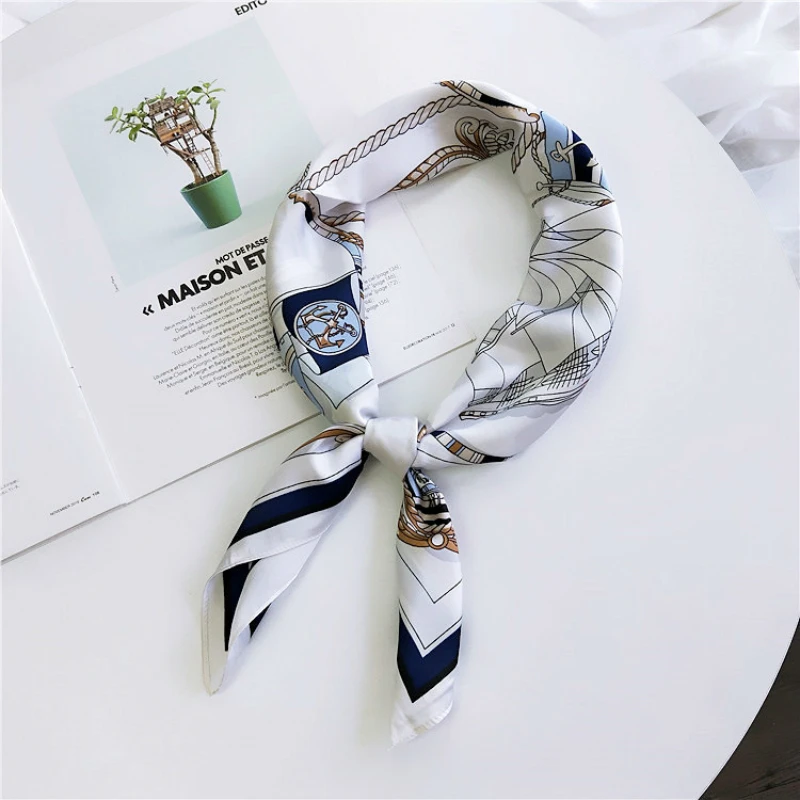 Новинка 70*70 см стильный шелковистый атласный платок с принтом лошади и лимона