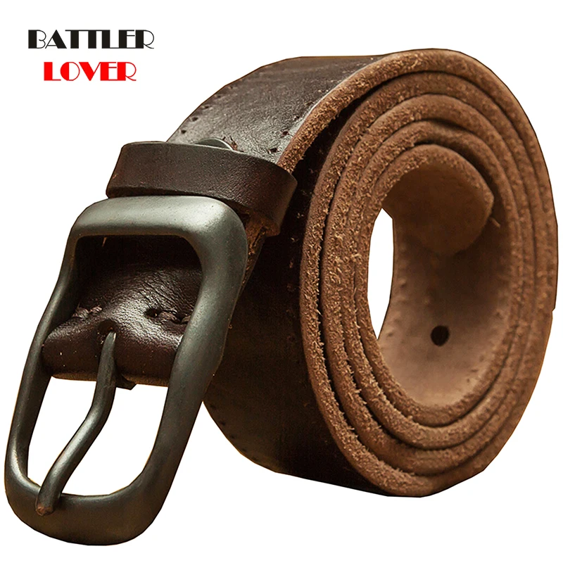 

Men Top Layer Leather Casual Belt High Quality Vintage Design Pin Buckle Genuine Leather Belts Male Original Cowhide Waistband