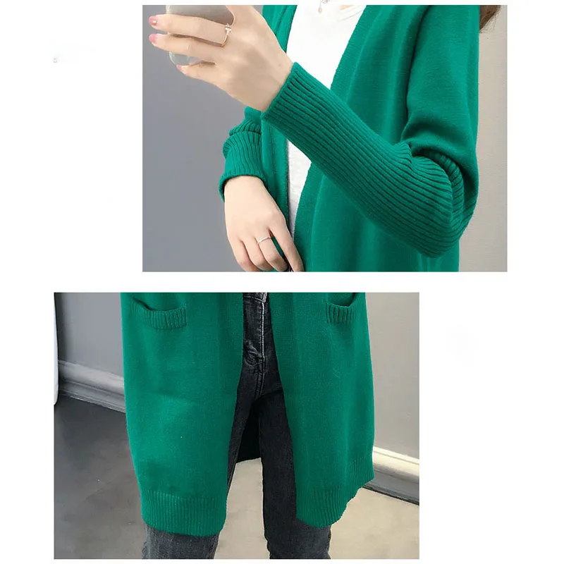 OHRYIYIE Women Long Cardigan Female 2019 Autumn Winter Sweater Sleeve Knitted Cardigans For Coat jumper WS124 |