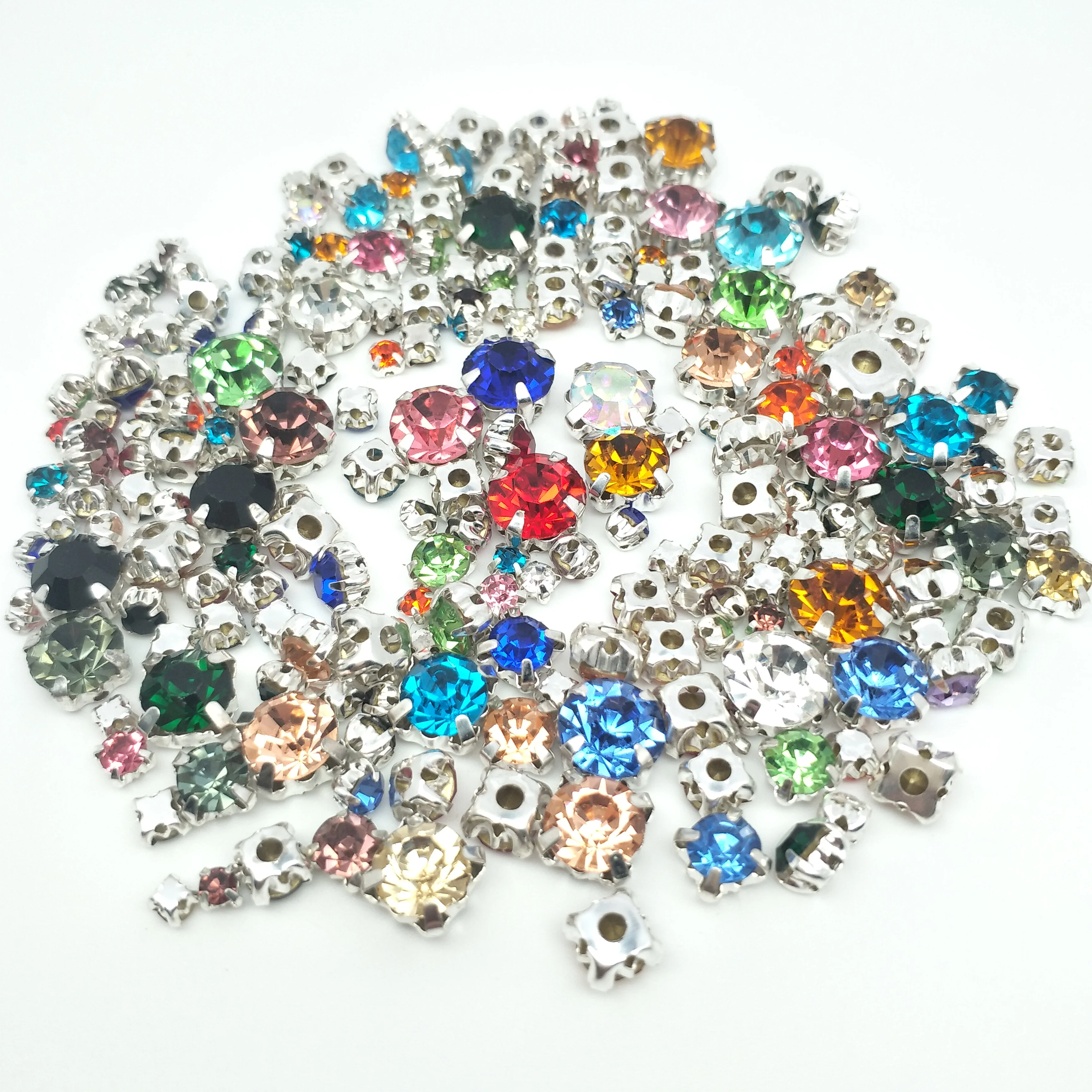 Бесплатная доставка! Стеклянные стразы разных цветов в форме когтей с