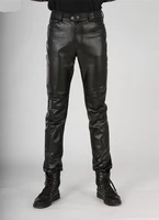 plus size slim male leather pants male trousers tight leather pants male motorcycle pants pantalon homme pants men trousers 2020