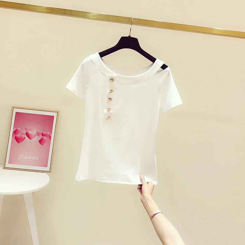 

Summer Short Sleeve Clothing Plus Size Harajuku O-neck Top Tee Tumblr T shirt Women White