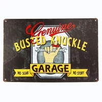genuine busted knuckle garage vintage retro steel wall plaque sign