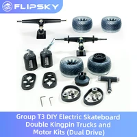 hot sale group t3 diy electric skateboard double kingpin trucks and motor kits dual drive including cloud wheel