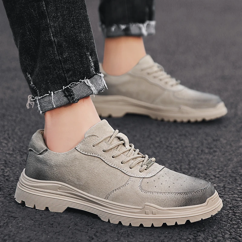 

shoes Men Sneakers Low Top Black Shoes suede leather Men's Casual Shoes Male Brand Fashion lace up Handmade Men Classic Shoes