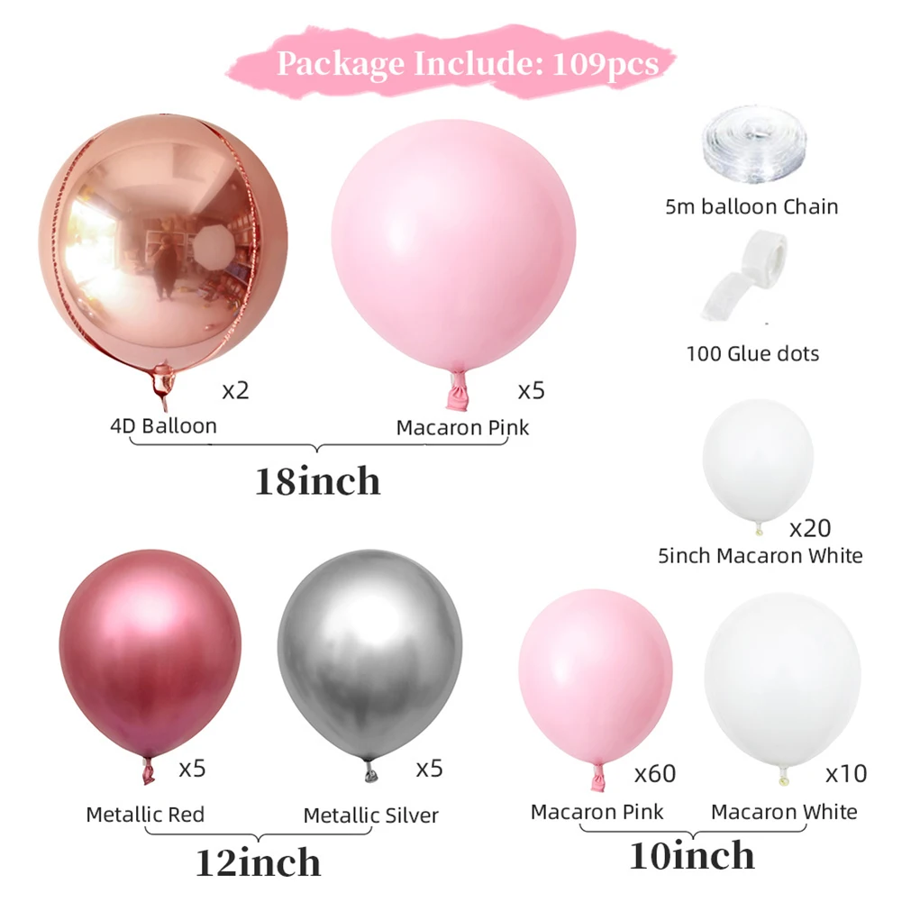 

Valentine's Day Balloons Confetti Balloons Decoration for Valentine's Day, Wedding, Baby Shower Round Balloons