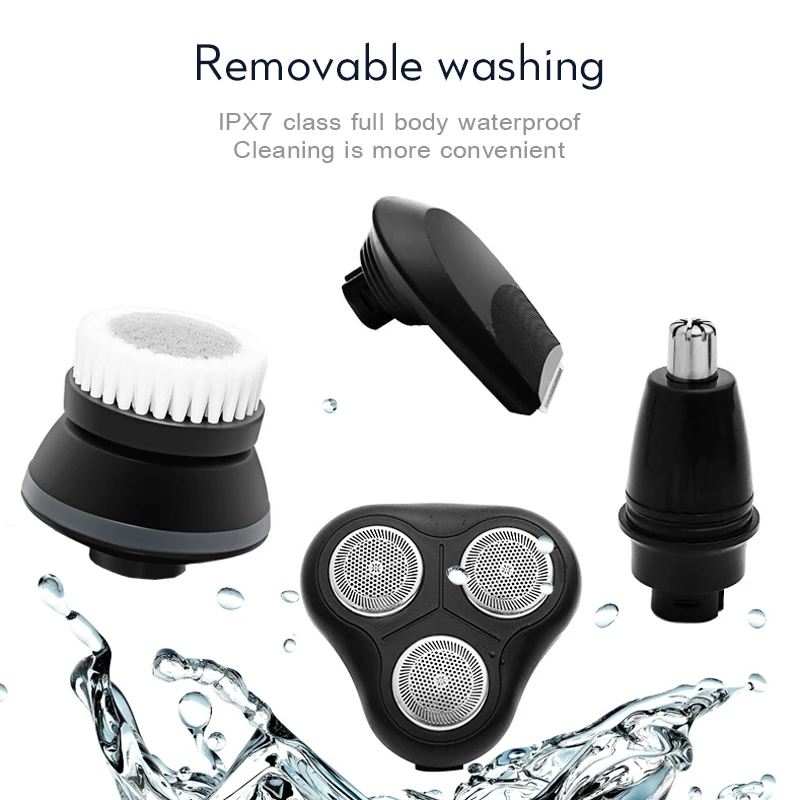 

3 In 1 Electric Shaver Multi-function Beard Trimmer Rotating 3-Blade Razor 45D