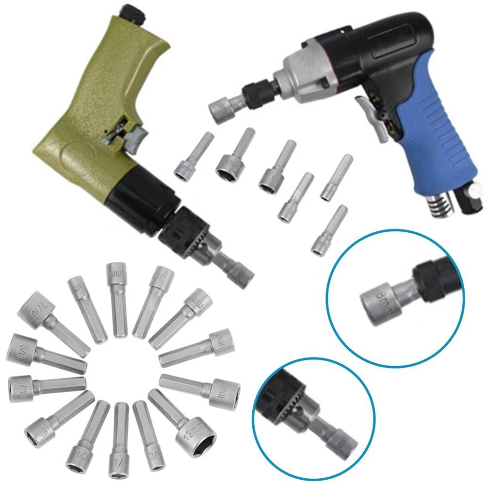 14 шт. 5 12 мм Метрическая розетка гайка ударный адаптер сверла биты 1/4 дюйма Набор