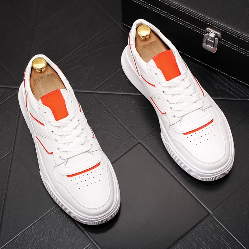 Корейская мода Мужская дышащая обувь из натуральной кожи плоская молодежная на