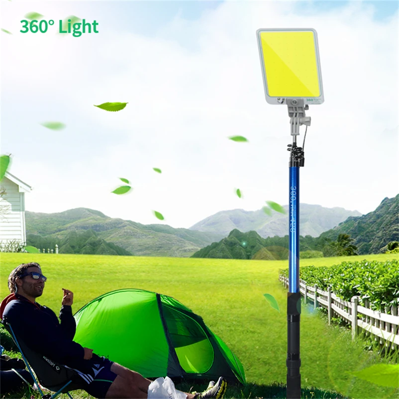 Portable searchlight Lantern recargable LED Camping Tent Light outdoors Road travel 4.5m telescopic rod emergency work light