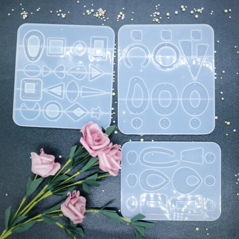 

DIY Earrings Irregular Pendant Hole Jewelry Silicone Mold Accessories Charms Handmade Epoxy Resin Cabochon Gift Mould Craft