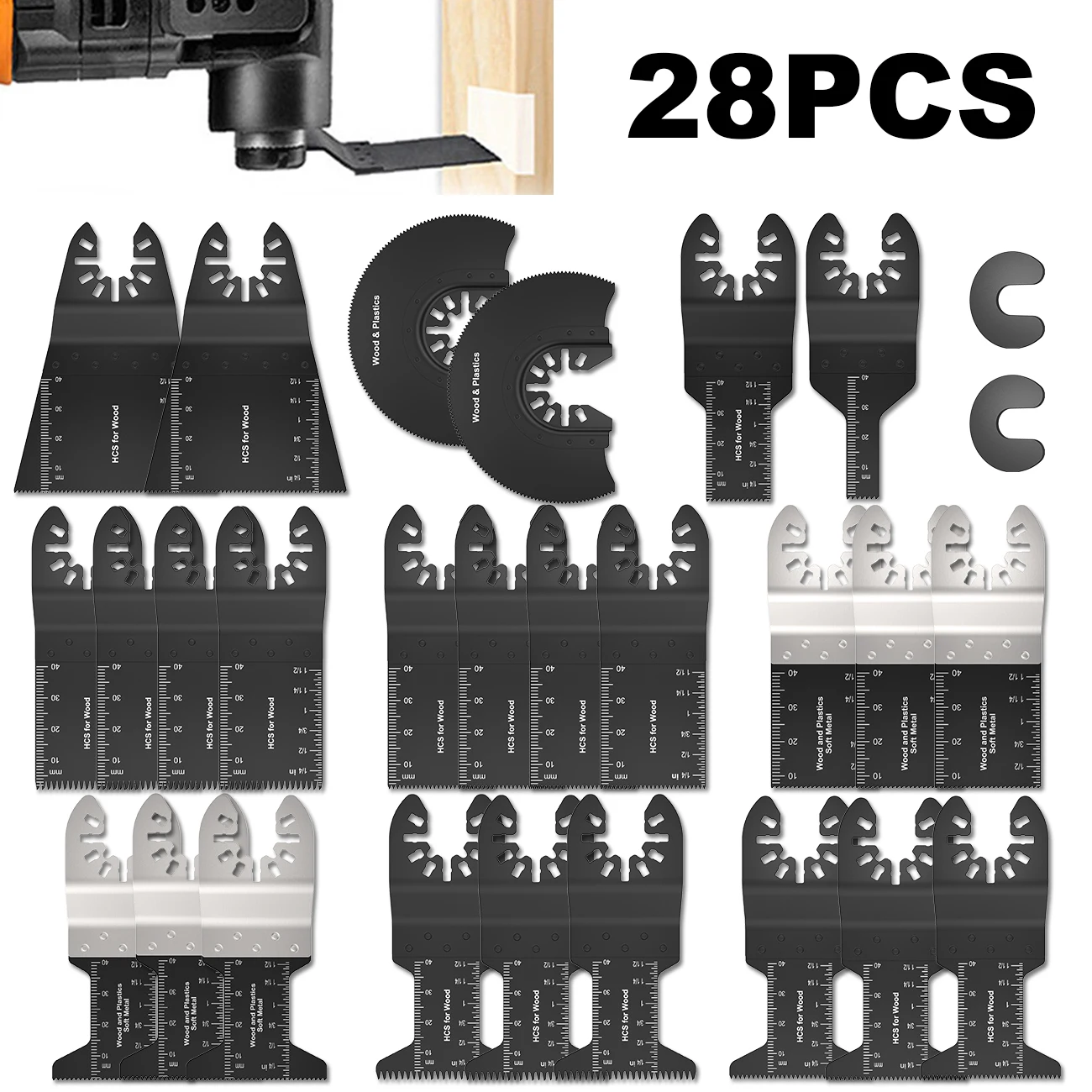 28 шт./компл. Осциллирующий мульти инструмент пилы режущие деревянные инструменты
