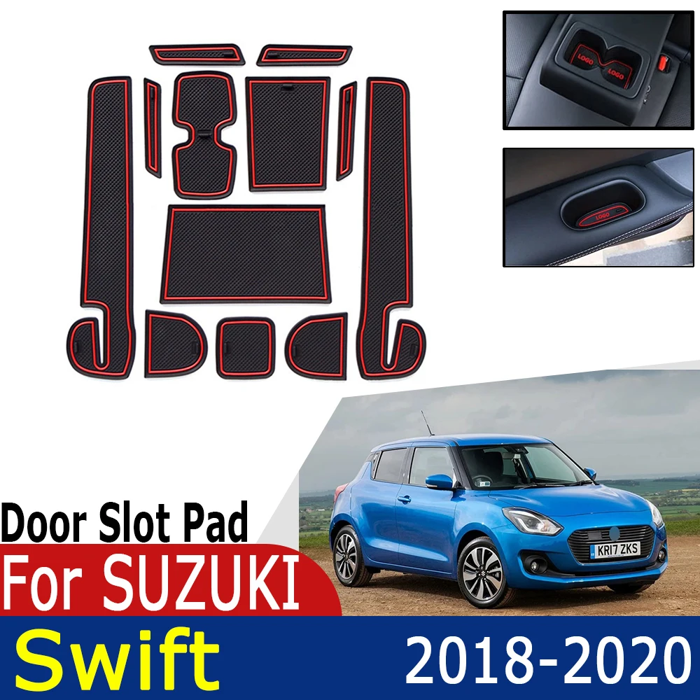 Резиновый нескользящий дверной коврик с желобом для Suzuki Swift Accessories Sport 2018 2020 Cup Phone |