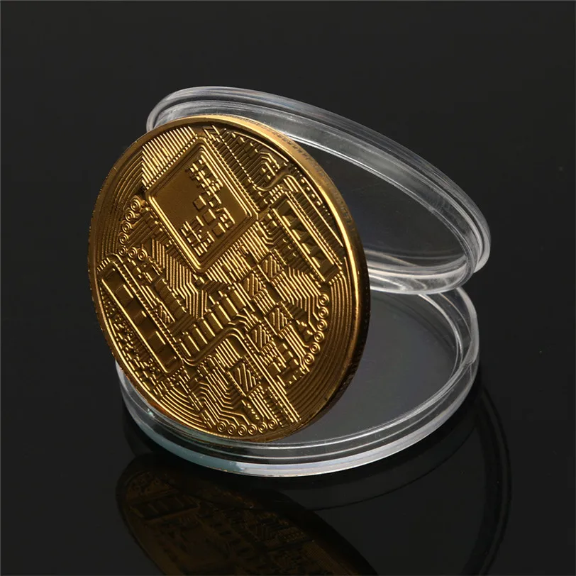 Позолоченные физические биткоины Бит монета BTC чехол Подарок физический Металл