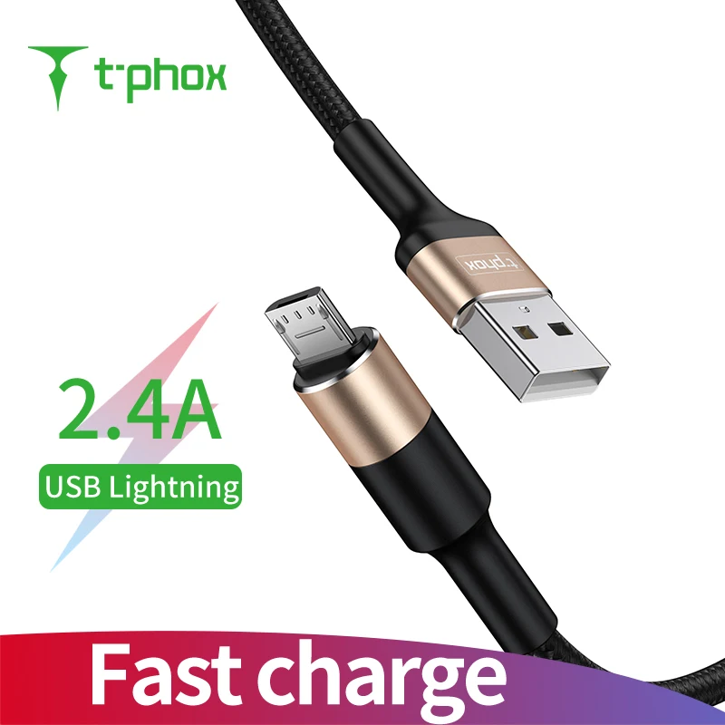 T-phox 1 м 2 м Micro USB кабель для Xiaomi Redmi Note 5 4 Pro Micro USB кабель для зарядки и передачи данных для мобильного телефона samsung S7
