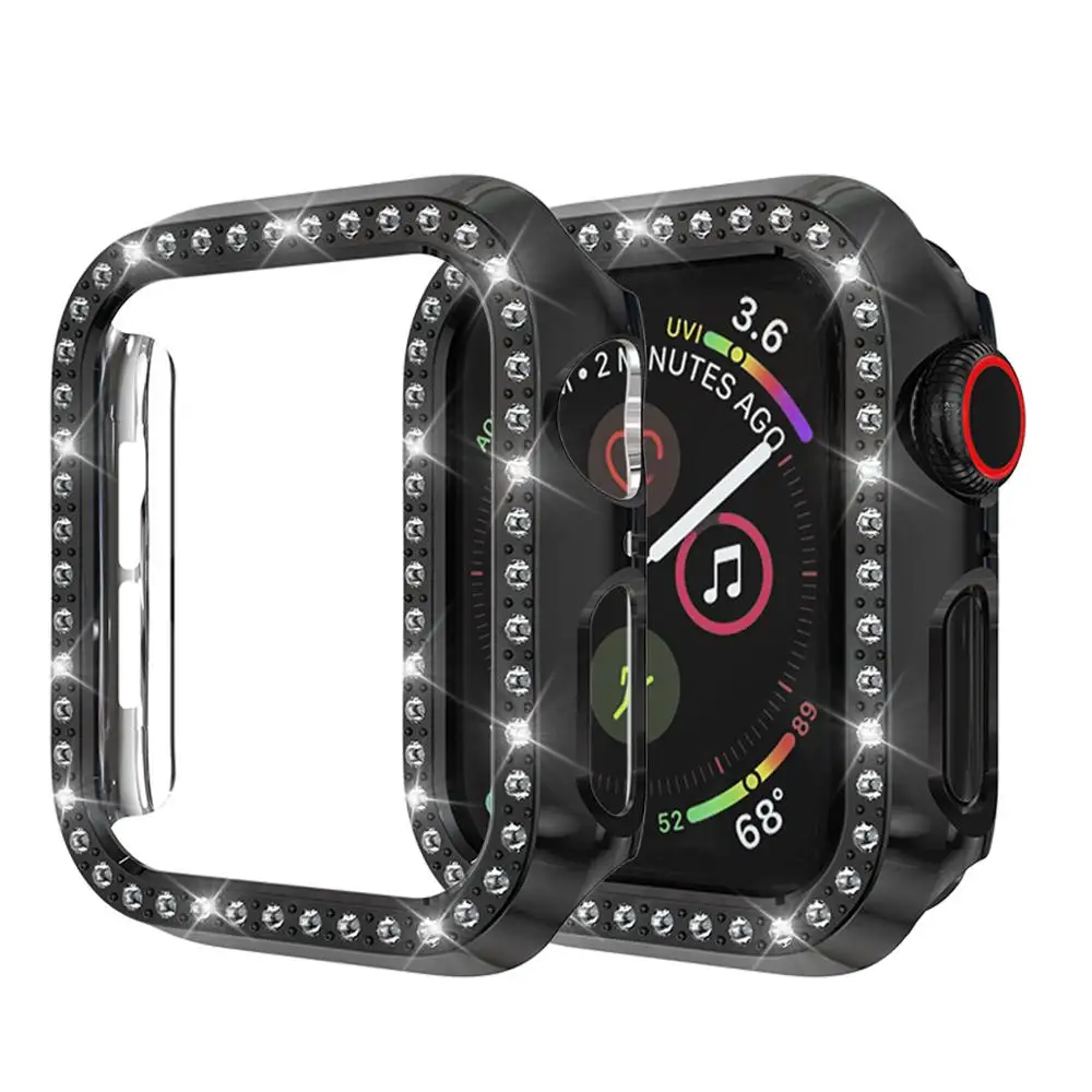 Черный Защитный чехол для Apple Watch, версии 5/4/3/2/1 40 мм 44 расположен в городе дрель ПК Материал чехол s для наручных часов iWatch, версия 3, 2, 42 мм, 38 мм - Цвет: Черный