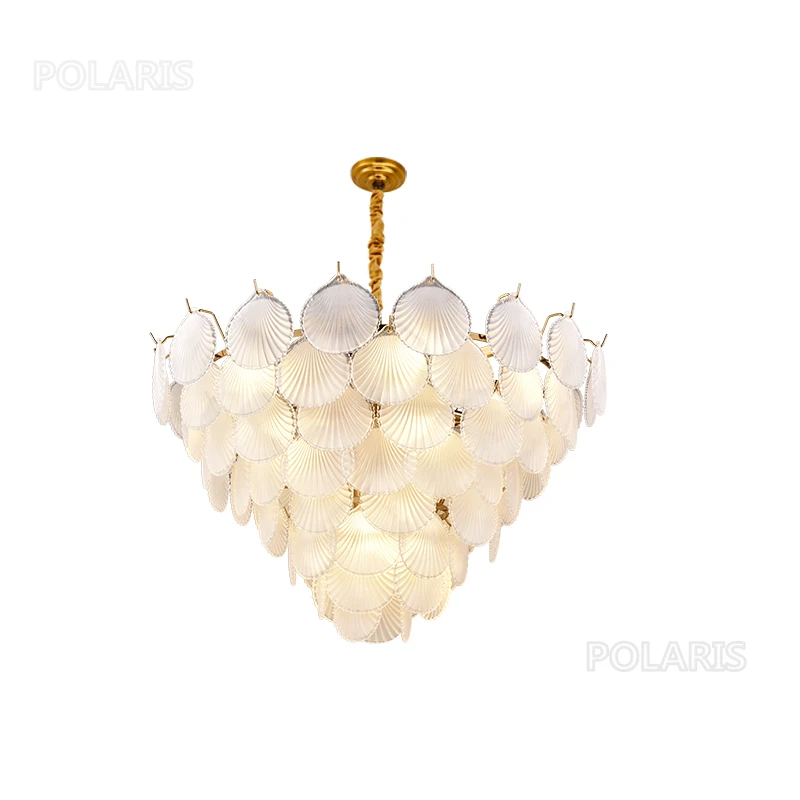 

Shell Chandelier Lighting Glass Leaves Chandeliers Lamp LED Pendant Hanging Light Living Dining Room Bedroom Lighting Fixture