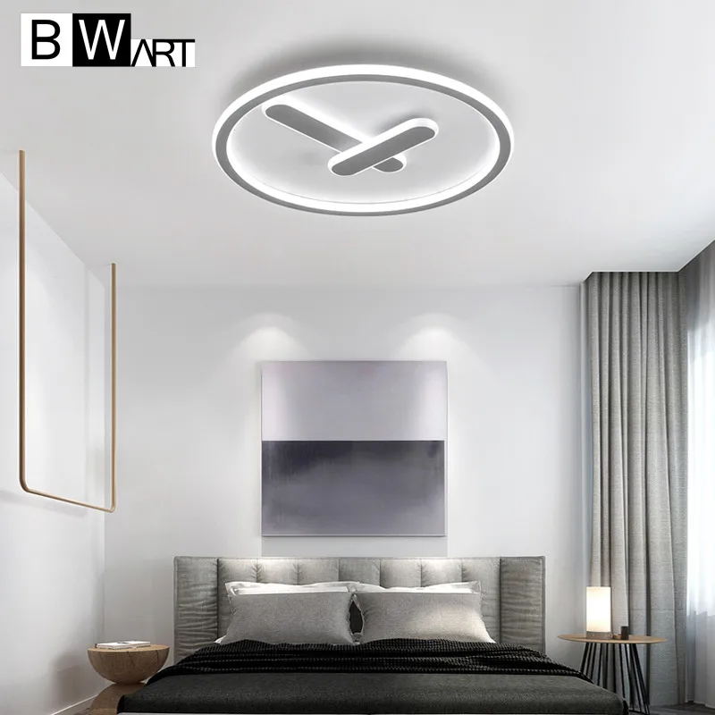BWART современная светодиодная люстра с часами для гостиной спальни алюминиевый