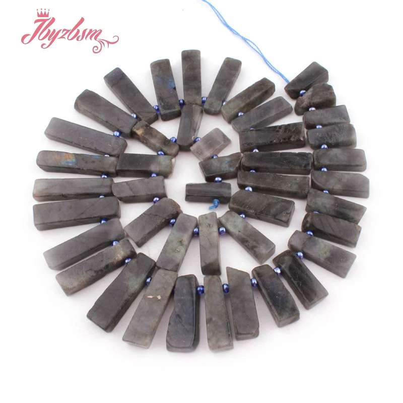 5x10-7x33mm Charoite опал, кварц, Агатовая палочка рыхлый натуральный камень бусины для DIY для изготовления украшений ожерелья Браслет серьги 15" - Цвет: Labradorite