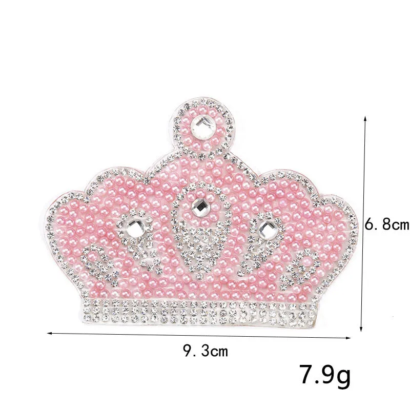 1 шт. нашивки в виде короны для одежды с жемчужинами и кристаллами разразы