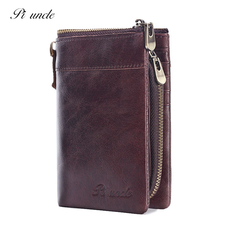 PI UNCLE Fashion Genuine Cowhide Leather Vintage Men's Wallet Men Purses Multi-Card Card Holder Luxury Clutch | Багаж и сумки