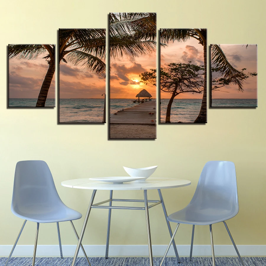 

5 Panel Wooden Bridge Sunset Diamond Painting Full Square Round Drill DIY Diamond Embroidery Sale Mosaic Needlework decor AA2112