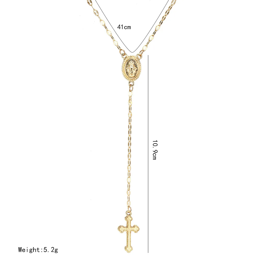 Fashion Rosary Necklace Long Cross Coustume Jewelry On The Neck Choker Women Collier Femme XL418 | Украшения и аксессуары