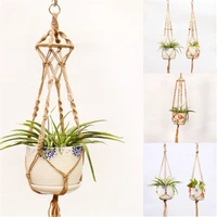 vintage decor hanging baskets flowerpot plant holder pot macrame plant hanger hanging planter basket jute rope braided craft