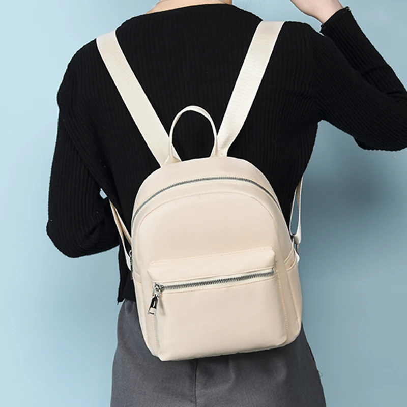 

SEETIC Waterproof Oxford Backpack For Women Quality School Bags Female Solid Color Travel Small Bag Women Multi-Function Bag