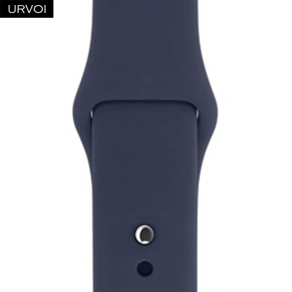 Midnight Blue Спортивный ремешок URVOI для apple watch 5, 4, 3, 2, 1, силиконовый ремешок для iWatch 40 мм, 44 мм, застежка на булавке и застежке, новинка, сосновый зеленый - Цвет ремешка: Midnight Blue
