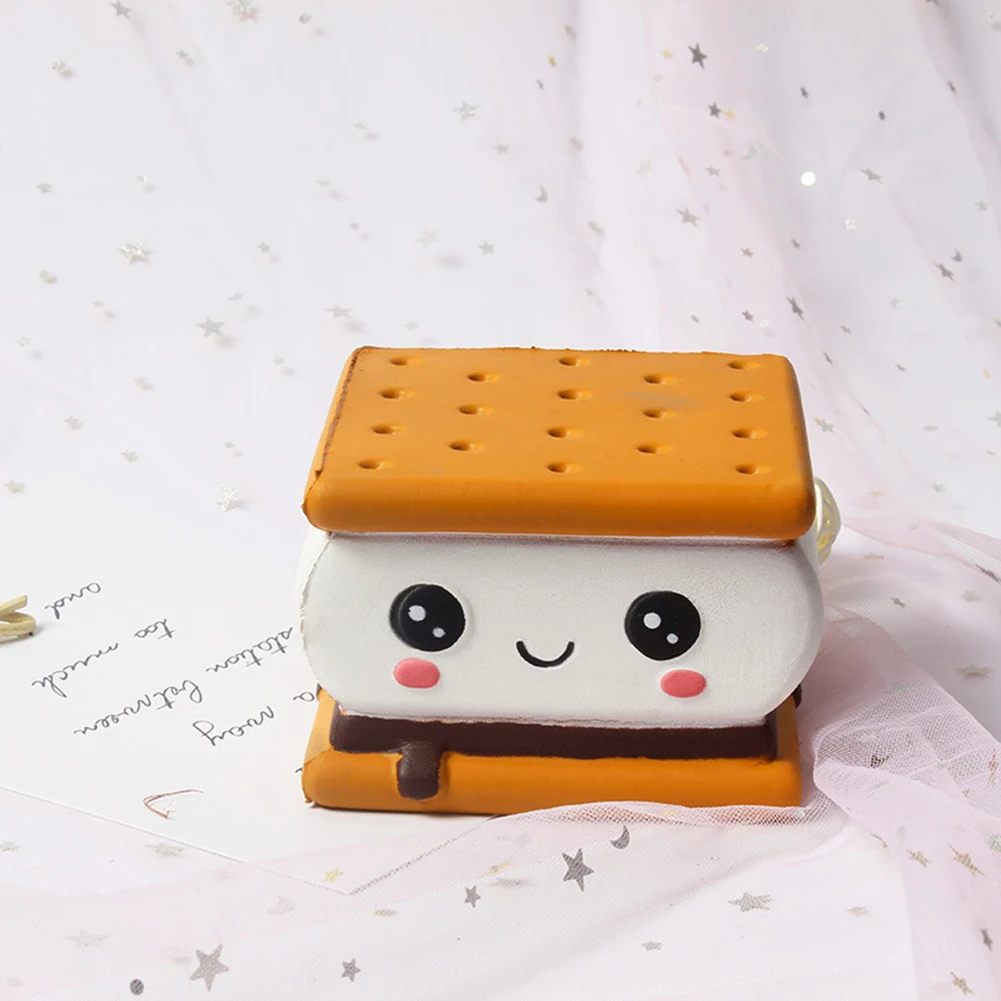 

Cute Emoticon Chocolate Biscuits Squeeze Slow Rising Simulation Soft Dessert Childrens Toys Miniature Snack Anti Stress Fun Toys