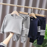 autumn tracksuit for children solid kids clothes long sleeve cotton infant children clothing sets girl boys sportswear 1 7y