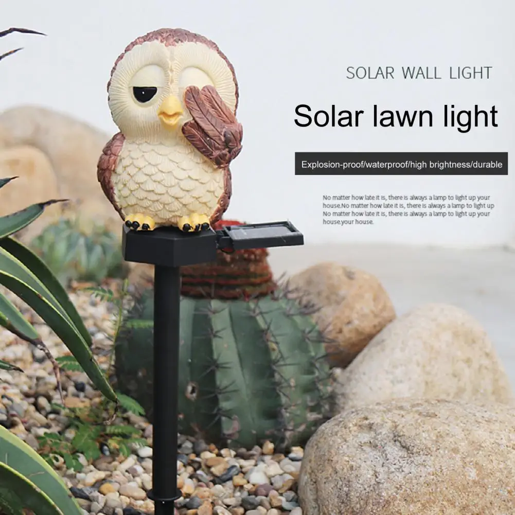 

Adorable Owl Shape Lawn Lamp Creative Solar Resin Stake Light for Garden Pathway Light Led Outdoor