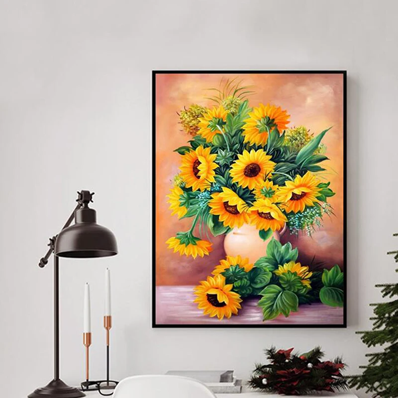 DIY подсолнухи Алмазная картина вышивка крестиком набор Стразы мозаика для