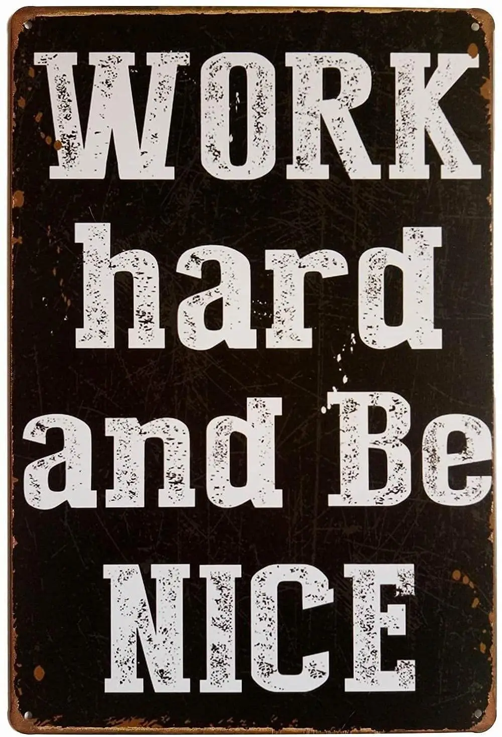 

Work Hard And Be Beautiful Metal Retro Tin Sign Nice Saying Antique Plaque Home Bedroom Wall Decor 12*8 Inch