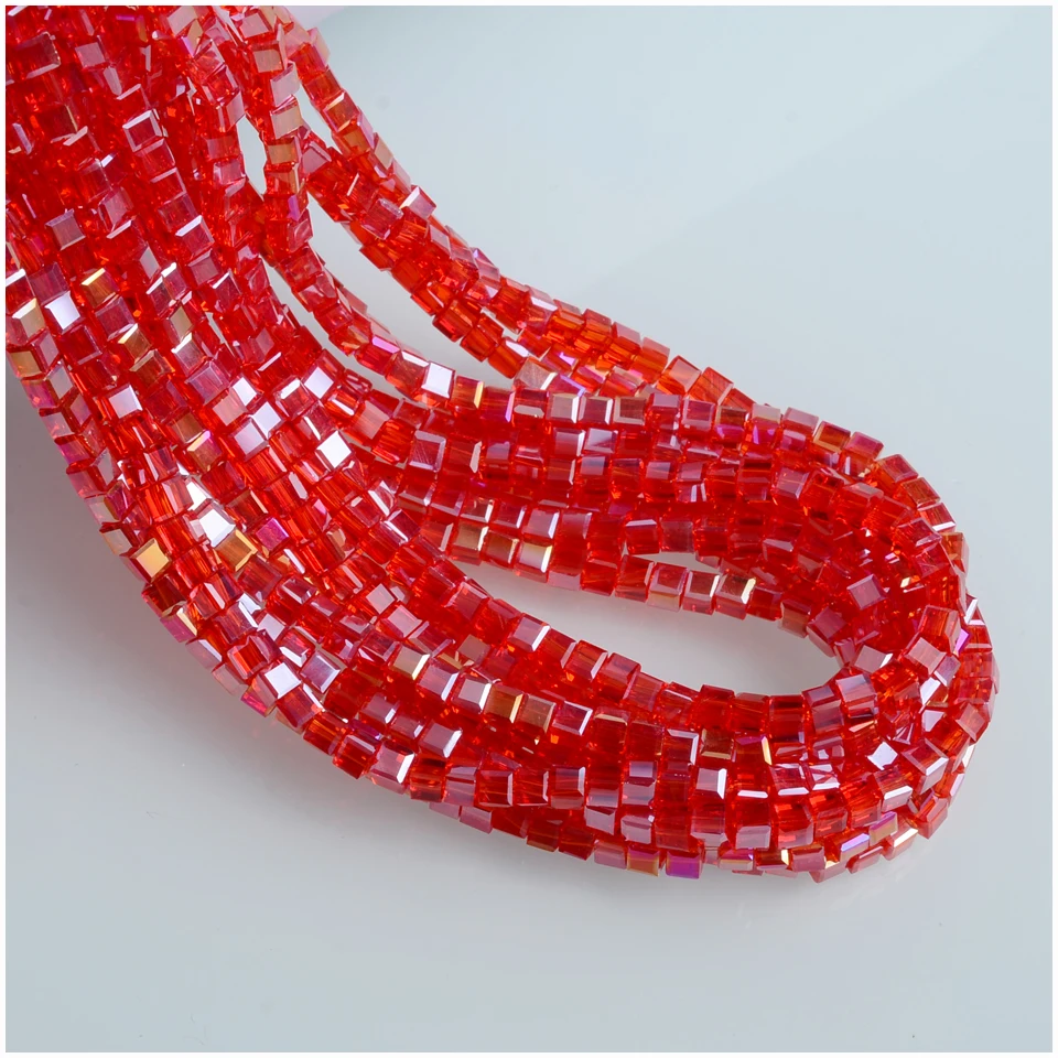 Китайская Фабрика бусин AB цветные 3 мм кубические бусины DIY ювелирные стеклянные