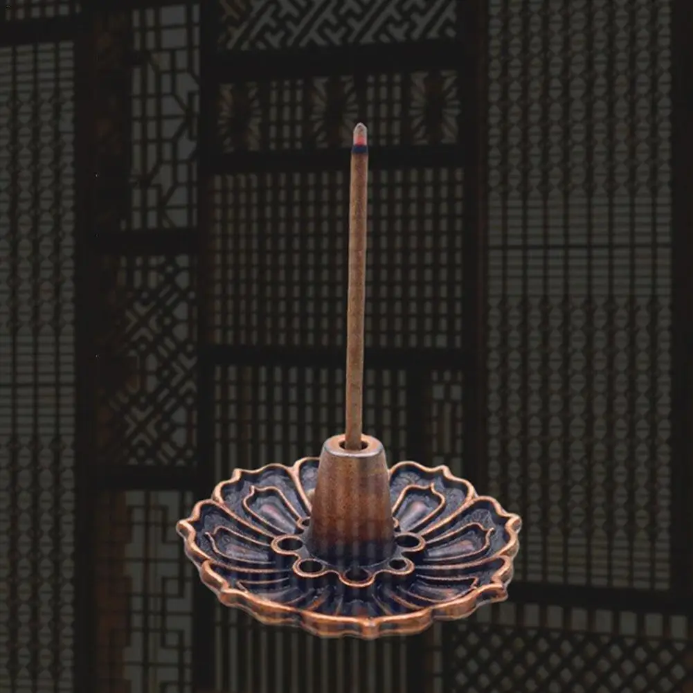 

1 Pcs 9-Hole Copper Incense Holder Mini Flower Incense Accessories Decoration Burner Cones Censer Teahouse Home B9J7