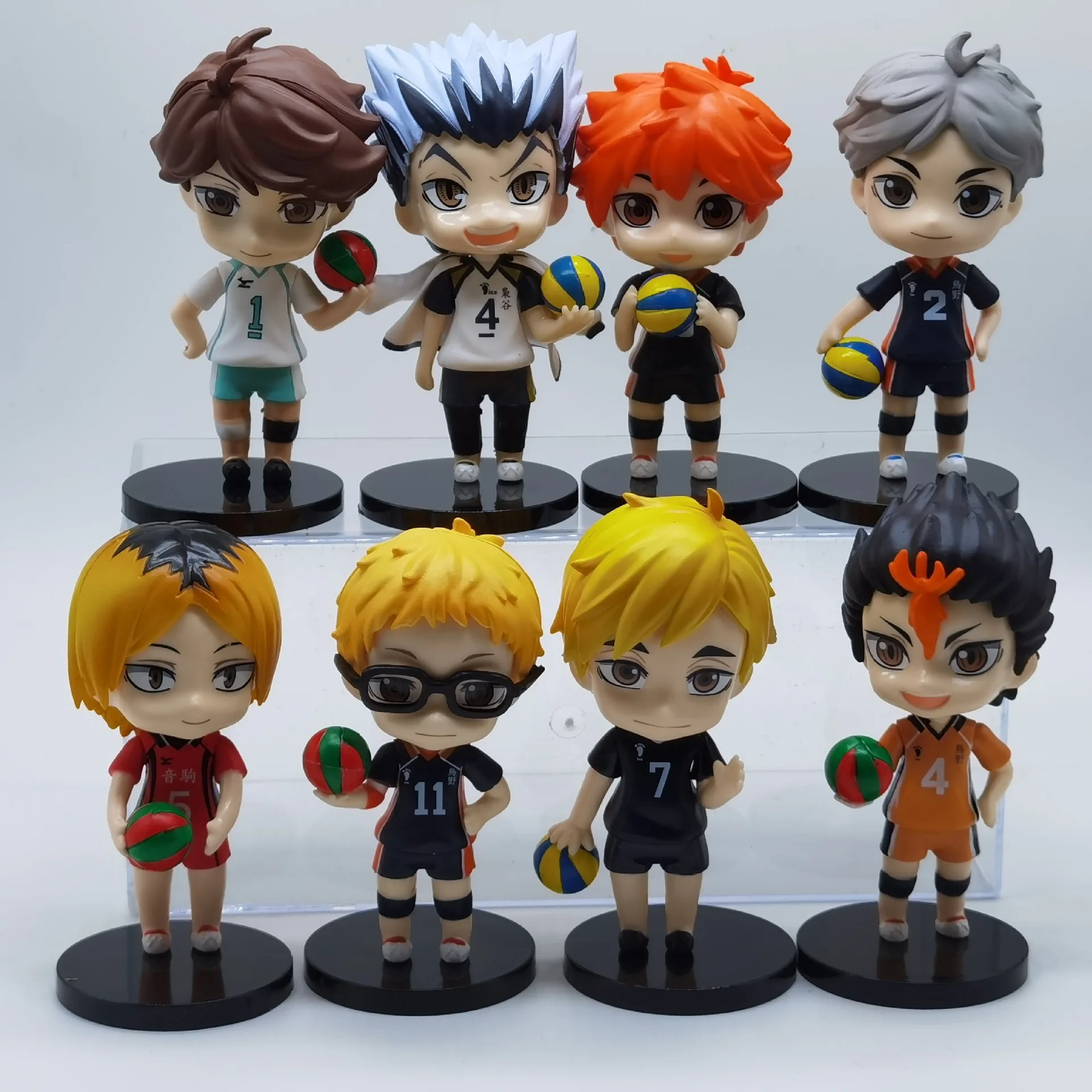 

8pcs/Set Haikyuu Anime Figure Kozume Kenma Hinata Shoyo Action Figure Kotaru Bokuto Yu Nishinoya Kei Tsukishima Toys Figurine