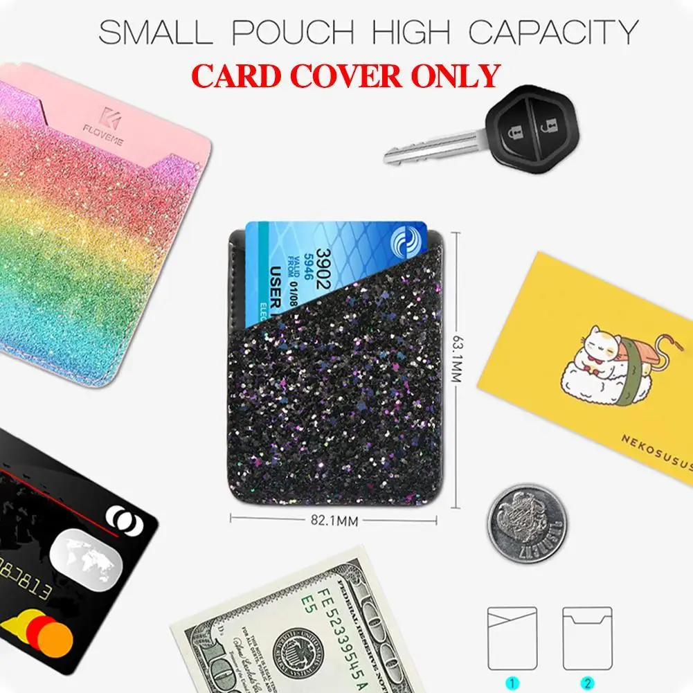 Colorful Adhesive Sticker Card Holder Back Cover Phone Pouch Case for Samsung S9 S8 Plus Iphone X 8 7 Sti | Мобильные телефоны и